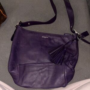 Coach Deep Purple Leather Shoulder Bag